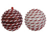 Christmas Hanging Bauble Glitter Red/White (8cm)