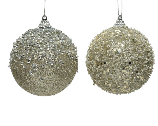 Christmas Hanging Bauble Champagne (10cm)