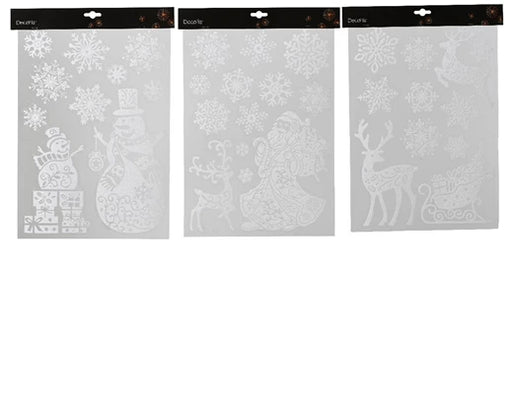 Christmas Sticker Decorations White Snowman/Santa/Reindeer