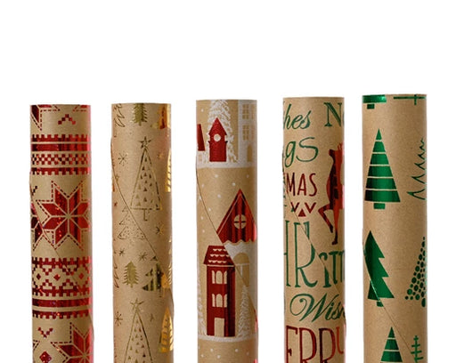 Christmas Giftwrapping paper 150cm Brown Assortment (L.150cm H.70cm)