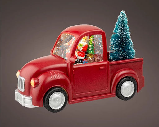 Snow Globe Car LED Battery Operated Red (L.10cm x W.22.5cm x H.14cm)