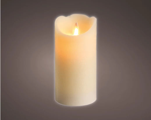 Lumineo LED Flameless Christmas Candle | Battery Operated | Cream (15x7.5 cm)