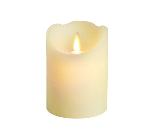 Lumineo LED Flameless Christmas Candle | Battery Operated | Cream (10x7.5 cm)