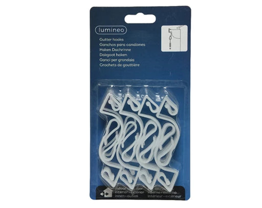 Gutter Hooks White Pack of 16 (7cm x 2cm) Large