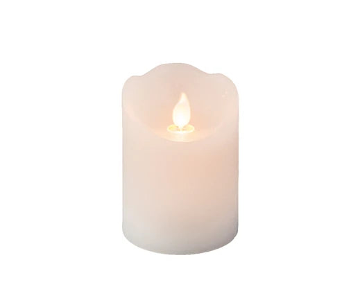 Lumineo LED Flameless Christmas Candle White Wax | Battery Operated (10x7.5 cm)