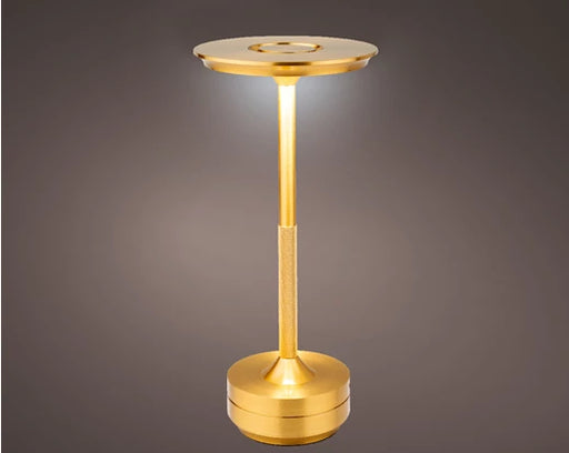 Table Light LED Battery Operated Gold (D12.8cm x H.28cm)