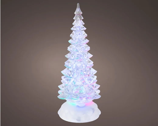 Lumineo LED Water Spinner Plastic Tree With Steady Light | Battery Operated (25x10 cm)