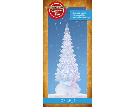 Lumineo LED Water Spinner Plastic Tree With Steady Light | Battery Operated (25x10 cm)