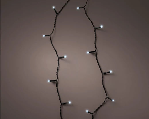 24 Lumineo Durawise Battery Christmas Lights Cool White LED 1.72M Black Cable