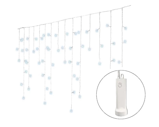 192 Lumineo Durawise Icicle Lights Twinkle Effect White and Cool White Battery Operated 7 Meters