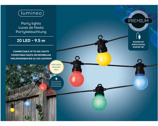 Lumineo Party Lights | Multicoloured (20LED | 950 cm)