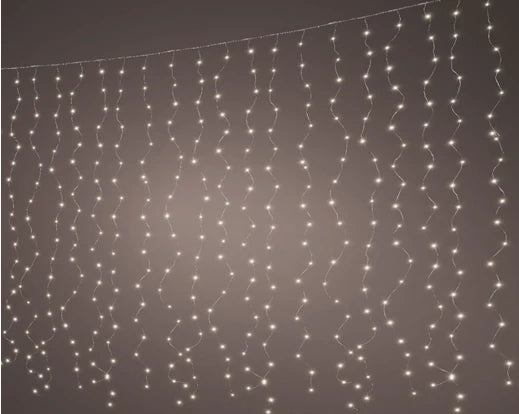 400 Lumineo Micro LED Curtain Steady Lights | Warm White Lights (190cm X.200cm)