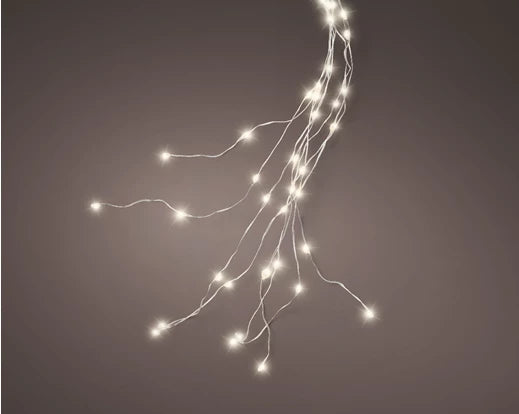 Illuminate your Christmas tree with this stunning Micro LED Tree Bunch featuring a flashing effect. With 832 warm white lights distributed across 16 strings, this 2.4-meter silver cable light set is designed to add a magical sparkle to your holiday decor. The micro wire lights are easy to arrange and offer a sleek, modern look that enhances the natural beauty of your tree. Ideal for indoor use, these lights create a cozy and festive atmosphere, perfect for the holiday season.  Material	Micro Wire, LED Light