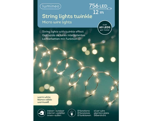 759 Lumineo Micro LED Extra Dense Lights With Twinkle | Warm White - 1200cm