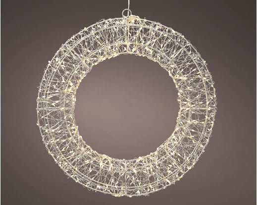 Lumineo Metal Frame Wreath With 500 Warm White Lights (60 cm)