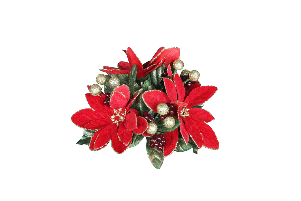 Poinsettia Candle Ring (13x13x6cm)