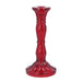 Christmas Red Glass Moulded Candlestick (20cm)