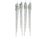 Christmas Icicle Hanging Decoration Clear Silver (1.5x1.5x15cm)