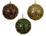 Christmas Bauble Assortment with Sequin Finish - Green, Gold, or Bronze (D8cm)