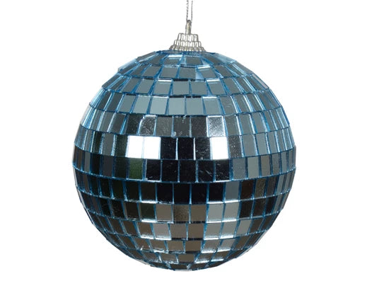 Disco Ball Blue Christmas Hanging Bauble - Glass Foam Material (D10cm