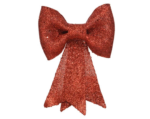 Christmas Bow In Red with Glitter (30x5 cm)