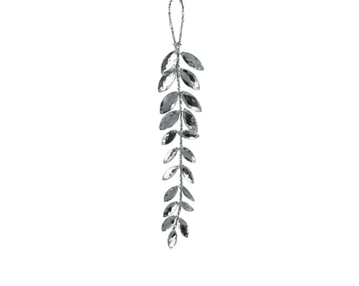 Hanging Christmas Decoration Leaves Acrylic Silver (H.12cm)