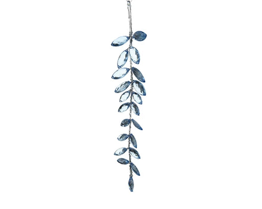 Christmas Hanging Leaf Acrylic Decoration Blue (H.12cm)