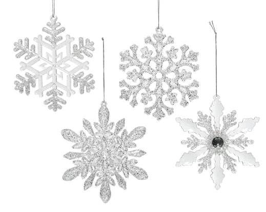 Snowflake Decoration With Glitter (13.5 cm)