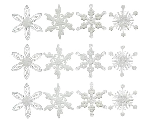 Snowflake With Transparent Hanger Christmas Ornaments (12 cm)