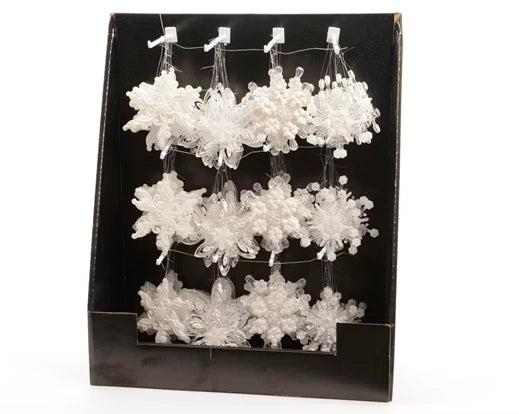 Snowflake With Transparent Hanger Christmas Ornaments (12 cm)