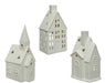 Christmas Tealight Holder House Assortment White (L.7.8cm x W.7cm x H.16cm) 