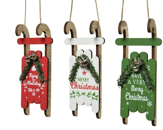 Sleigh Christmas Hanging Decoration (5x4x16cm)