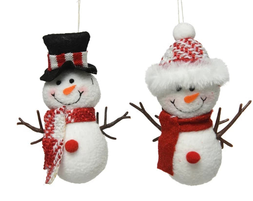 Snowman with Scarf Hanging Christmas Decoration (14x11 cm)