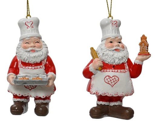 Santa Baking Hanging Christmas Decoration (9x4.5cm)