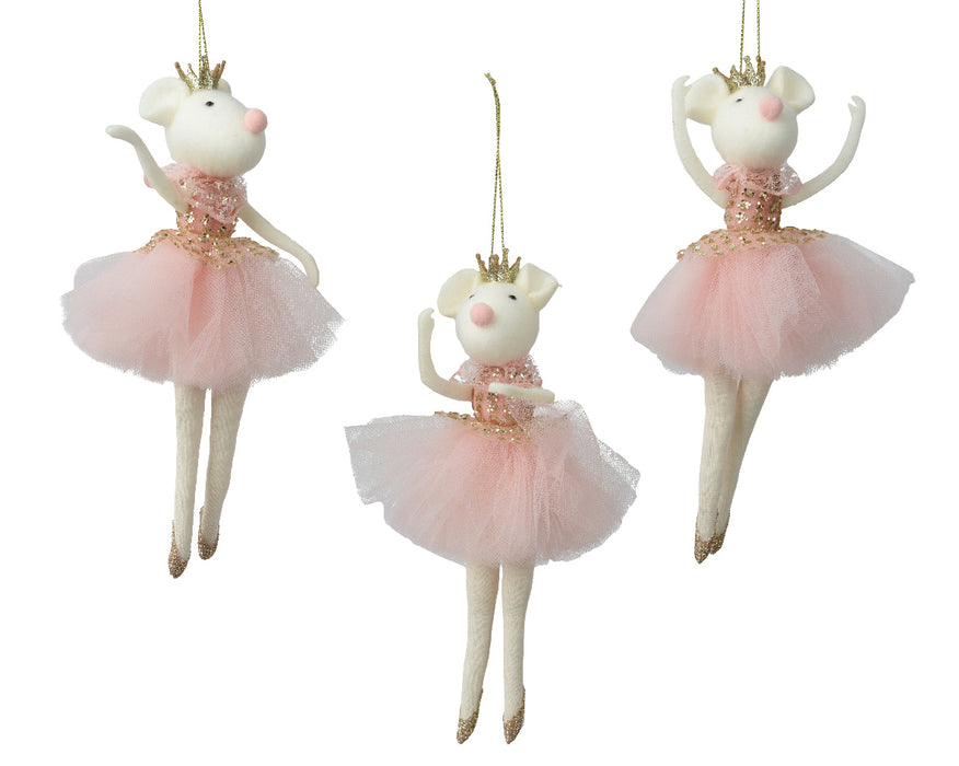 Christmas Ballerina Mouse in Pink Dress 19.5cm