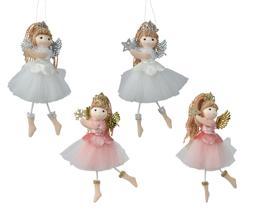 Christmas Ballerina Angel With Crown & Skirt 17cm