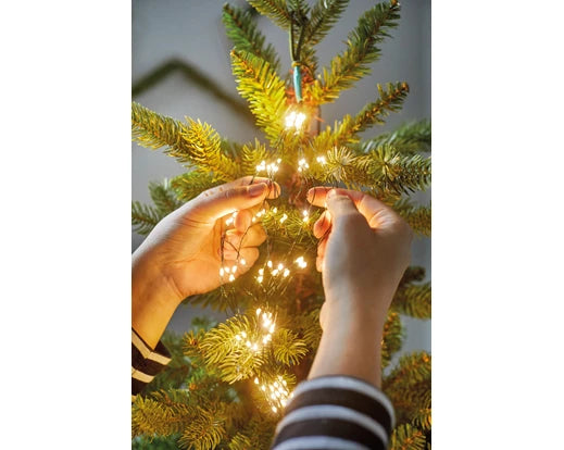 672 Lumineo Christmas Tree Micro LED Flashing Bunch Lights |  Warm White 210cm