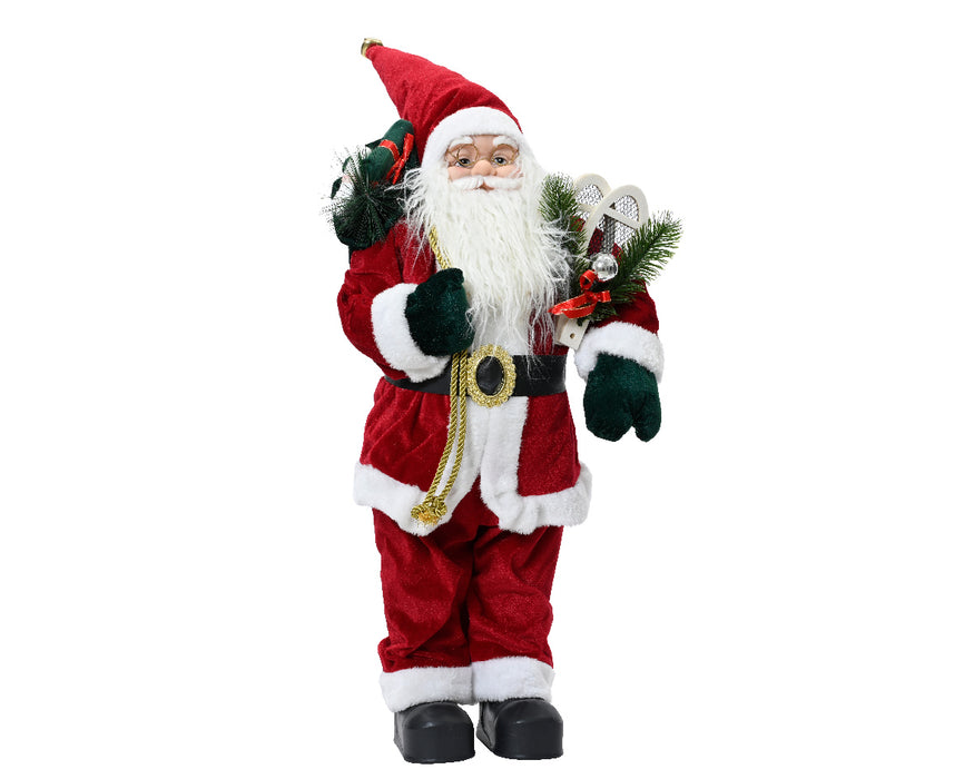 Plush Santa With Red Coat & Gift Bag H.45cm