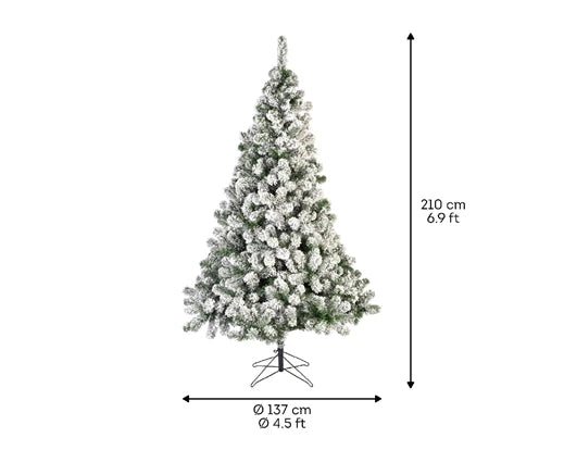 6.5 Foot Imperial Pine Flocked Artificial Christmas Tree (137cm x H.210cm)