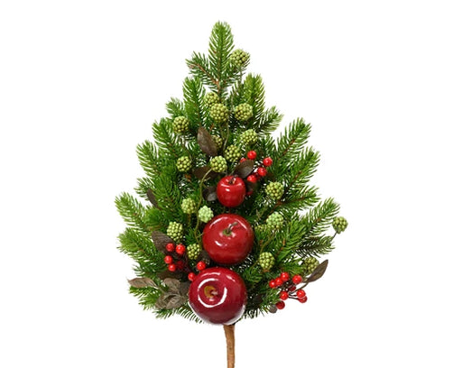 Christmas Decorative Apple Branch Berry Green (W.10cm x H.50cm)