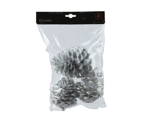 Christmas Pinecone Pack of 3 White