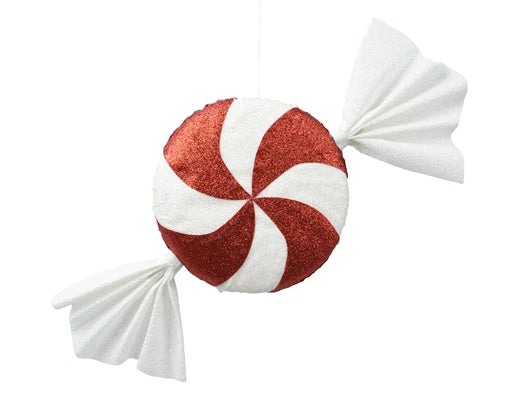 Christmas Candy Decoration Red/White (H.12cm)