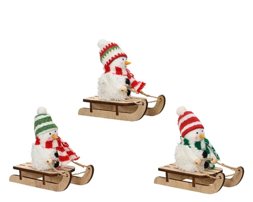 Christmas Hanging Snowman Sleigh (L.5.3cm x W.13cm x H.11.5cm)