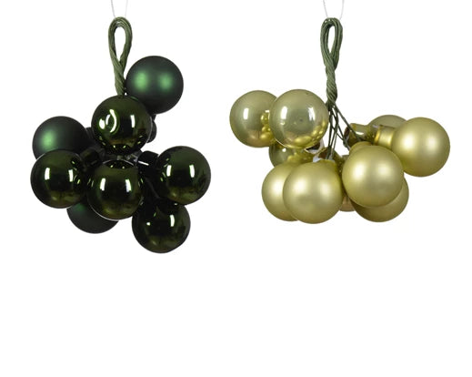 Baubles On Wire Glass Enamel-Matt | Green (2 cm)