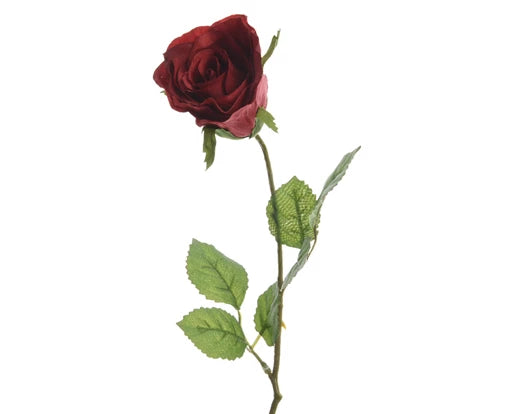 Artificial Rose On Stem - Red (45cm)