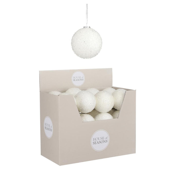 Christmas Bauble Unbreakable White 8cm