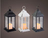 LED lantern plastic fire flame effect BO indoor 3 Assorted (H.30cm)