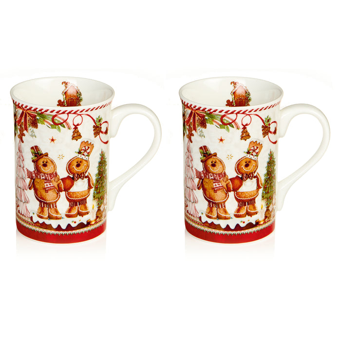 Set of 2 Gingerbread Mugs in Gift box