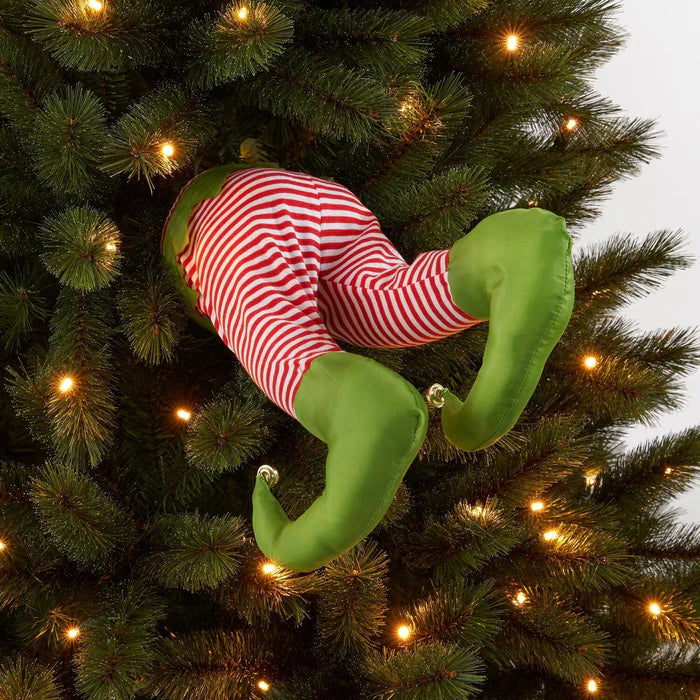 Animated Kicking Legs - Elf Tree Decoration - Mains operated