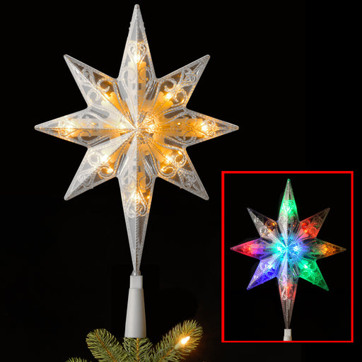 11" Bethlehem Tree Topper Dual Colour LED Lights Battery Operated (suitable for any tree)